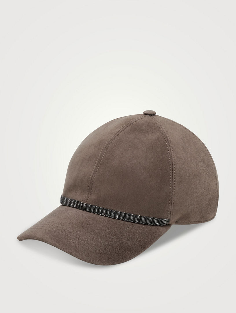 Grey suede baseball hat clearance
