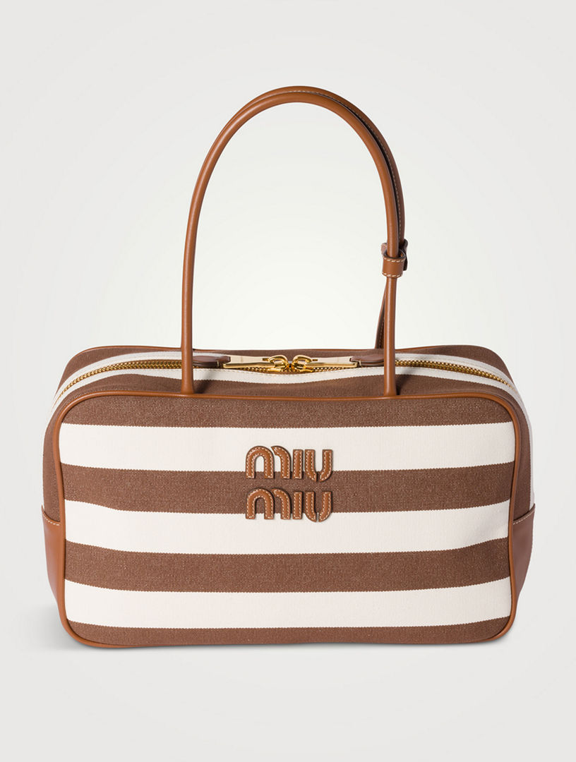 MIU MIU Beau Canvas And Leather Bag | Holt Renfrew