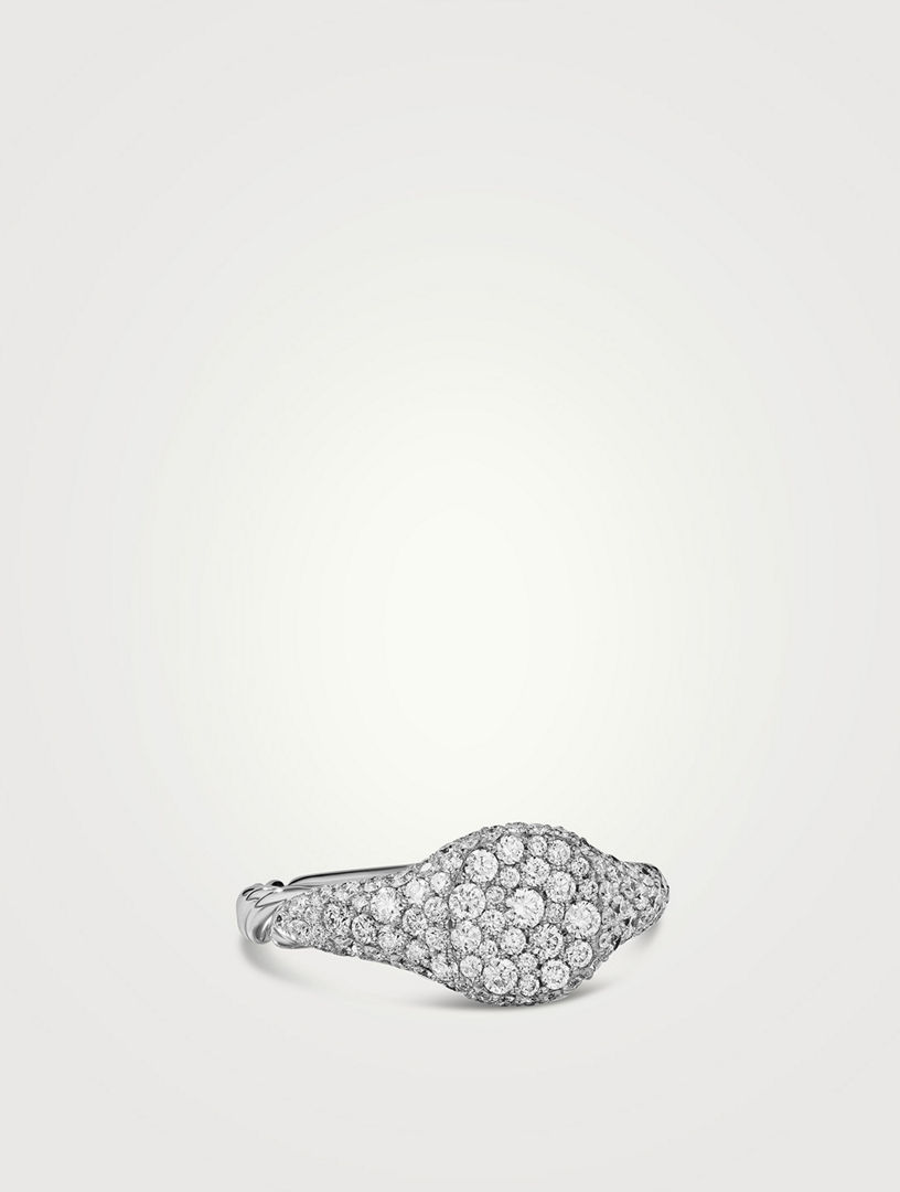 Pave diamond hot sale pinky ring