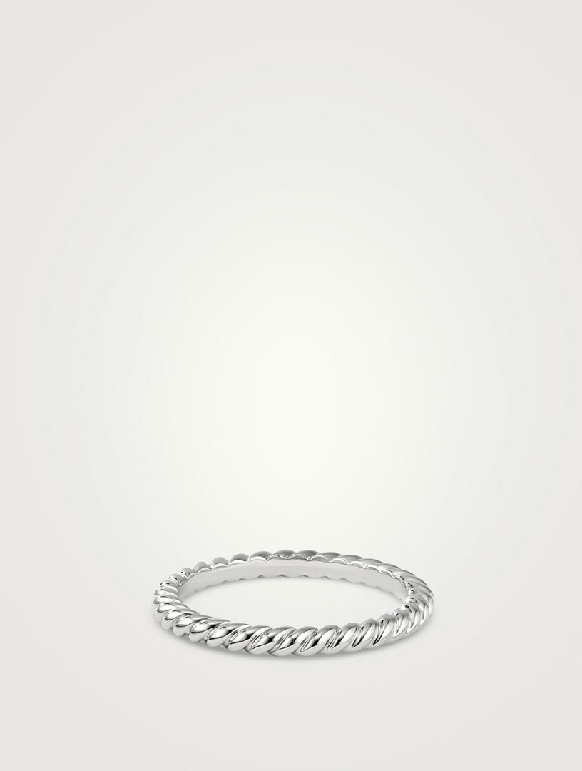 Dy Unity Cable Band Ring In Platinum