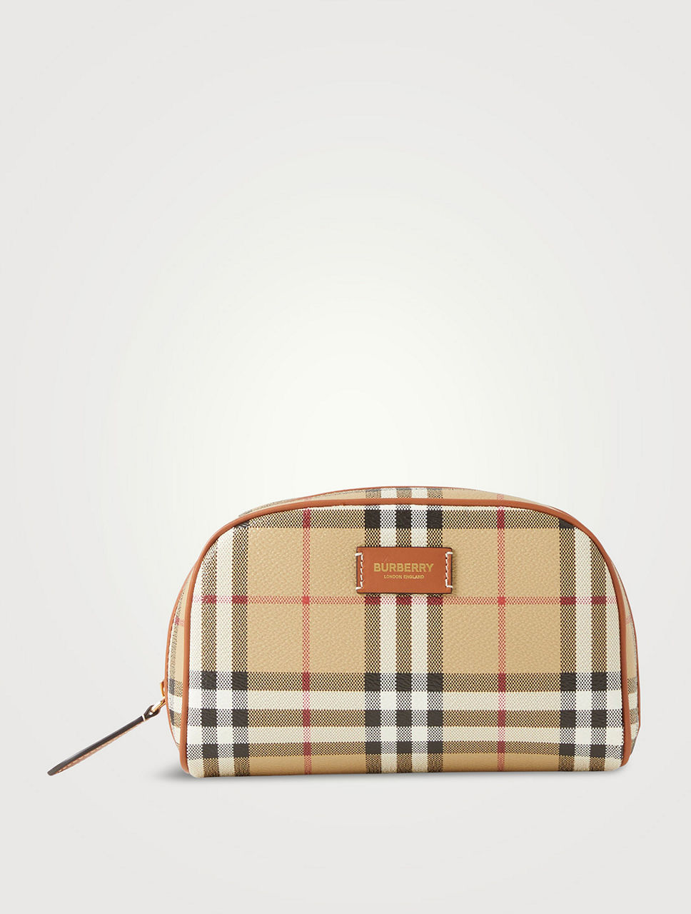 Shop Burberry Check and Leather Card Case Charcoal by CHARIOTLONDON