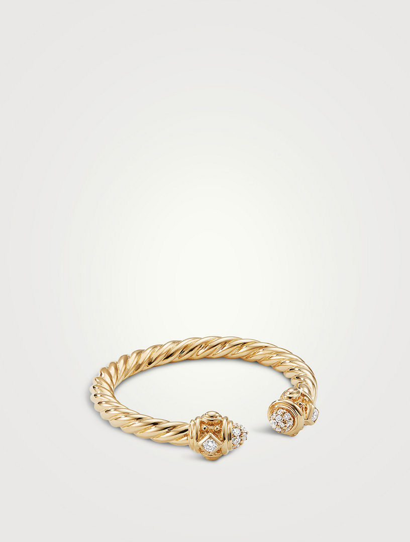 Renaissance Ring In 18k Yellow Gold With Pavé Diamonds