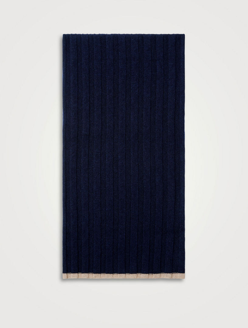 Cashmere Rib Knit Scarf