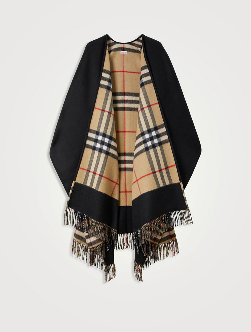 BURBERRY Reversible Check Wool Cashmere Cape Holt Renfrew