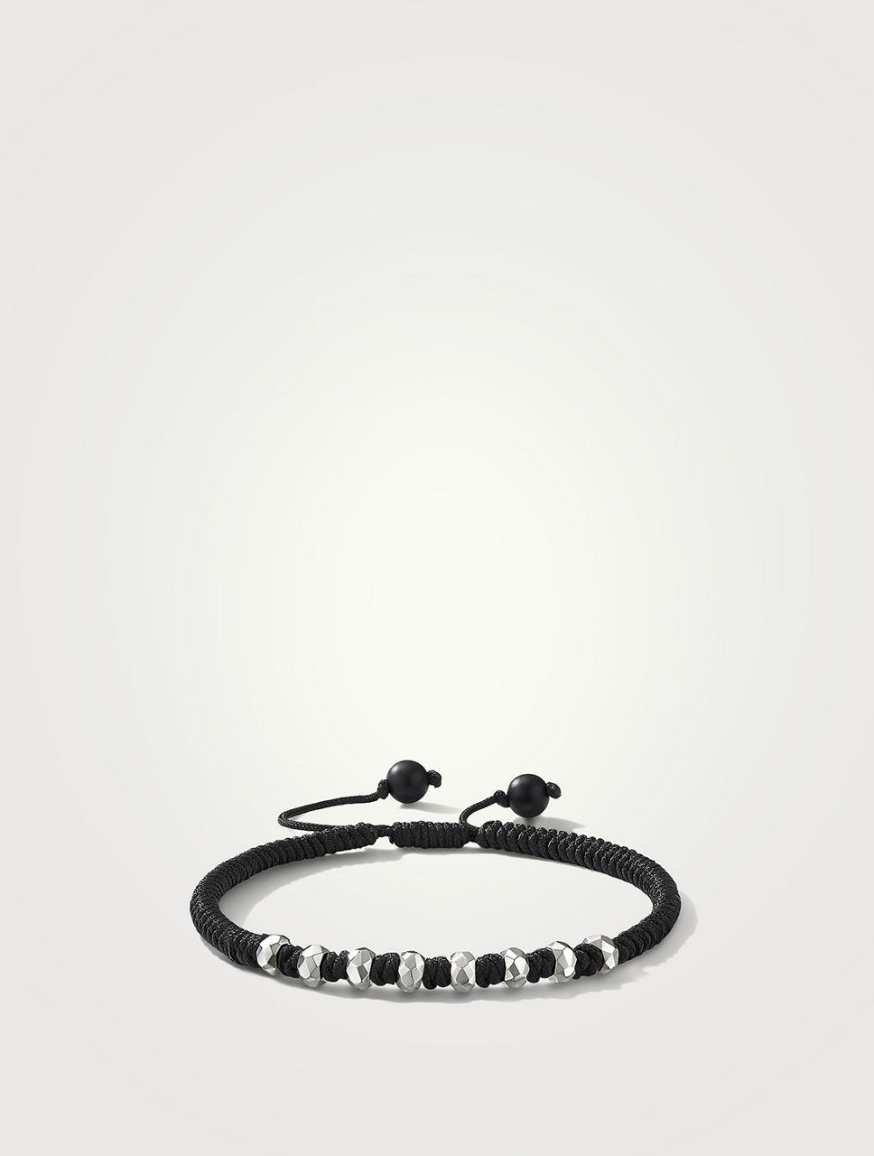 Fortune Woven Bracelet With Black Nylon And Onyx