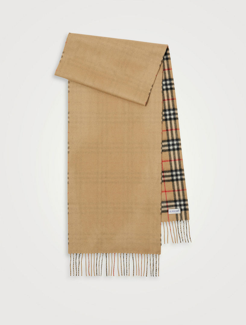 BURBERRY Reversible Check Cashmere Scarf