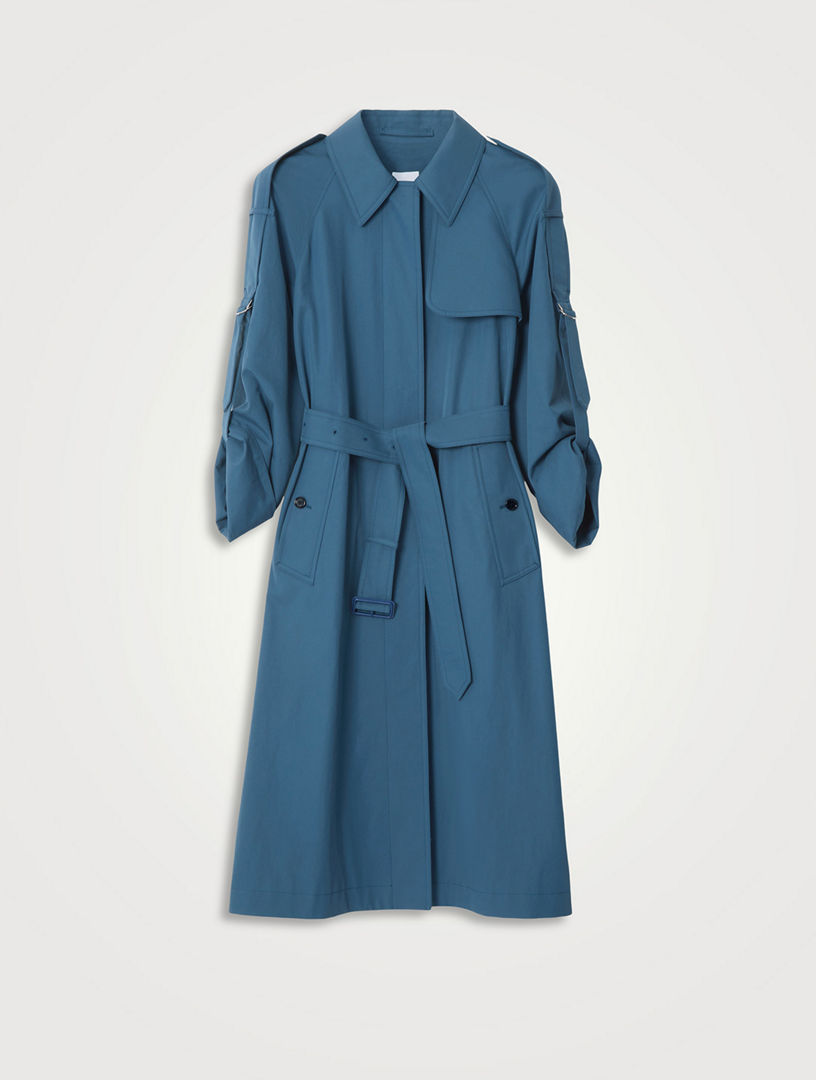 Zara blue hot sale trench coat