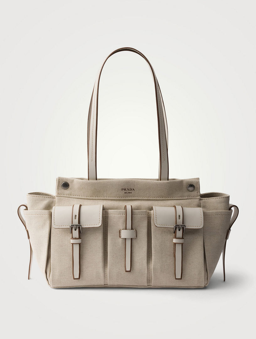 PRADA Prada Route Large Canvas And Leather Tote Bag | Holt Renfrew