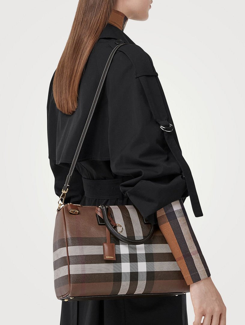 Mini Check Bowling Bag in Dark Birch Brown - Women