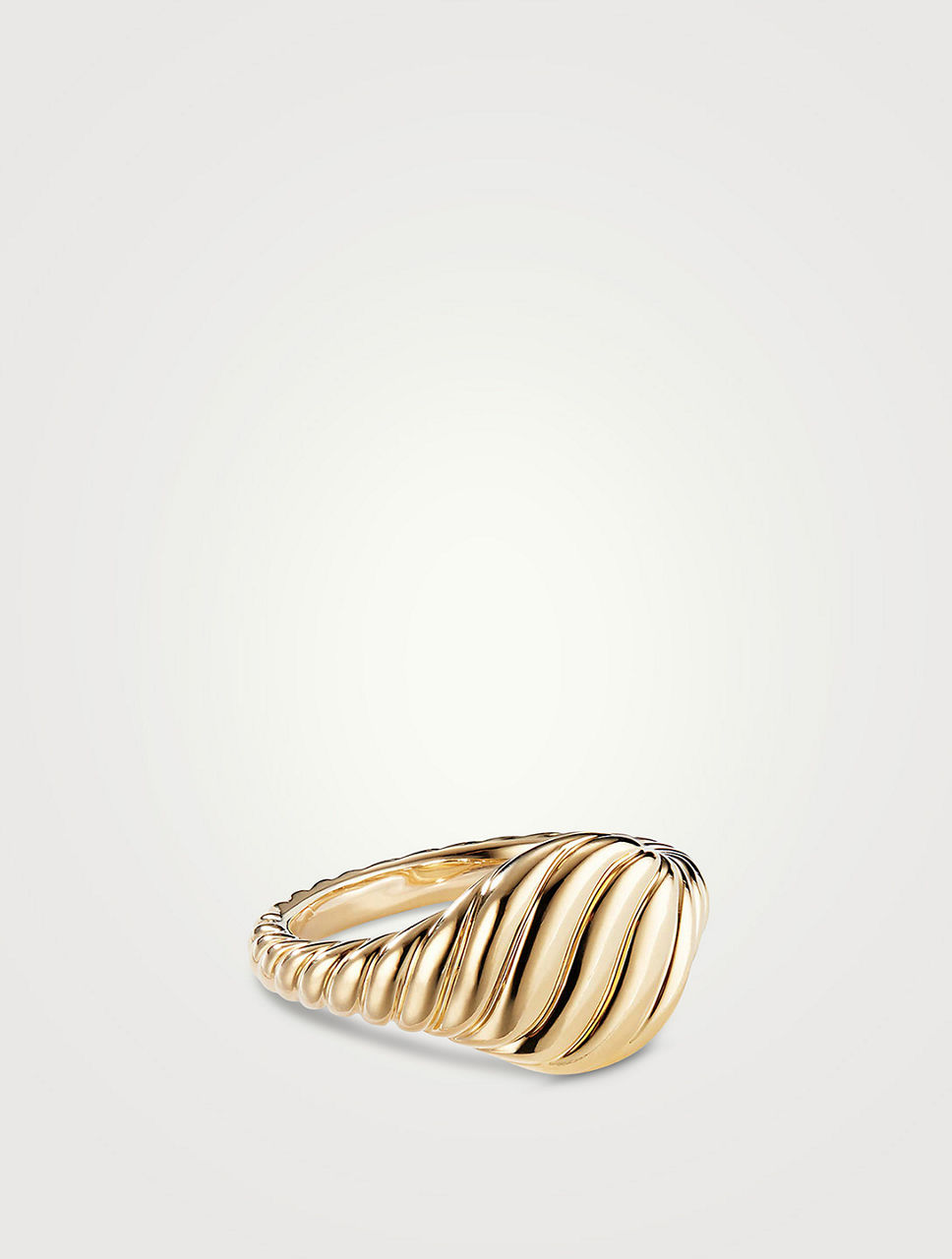 Sculpted Cable Pinky Ring 18k Yellow Gold