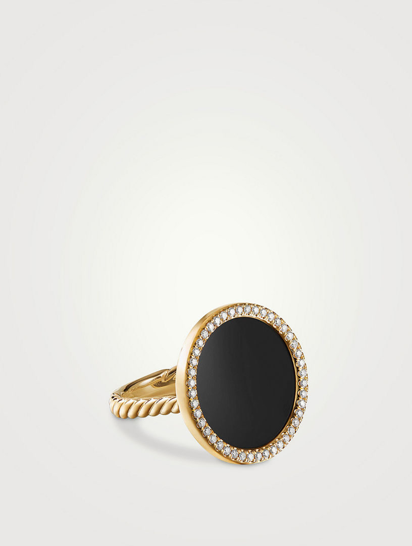 DAVID YURMAN Dy Elements Ring In 18k Yellow Gold With Black Onyx And Pave Diamonds Holt Renfrew