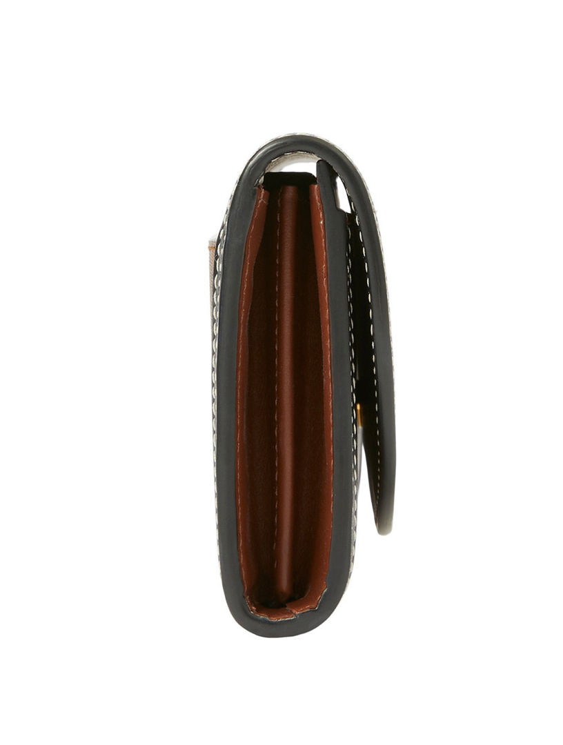 Check And Leather Continental Wallet