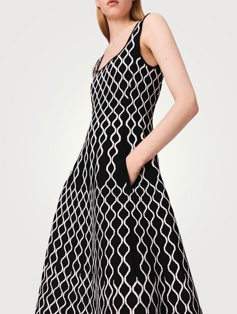 long wool knitted dress Lanvin - Wool And Cashmere Midi Dress For Women - Indigo main image 0