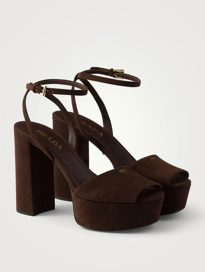 PRADA Suede Platform Sandals | Holt Renfrew