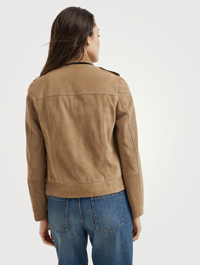 BRUNELLO CUCINELLI Suede Biker Jacket | Holt Renfrew