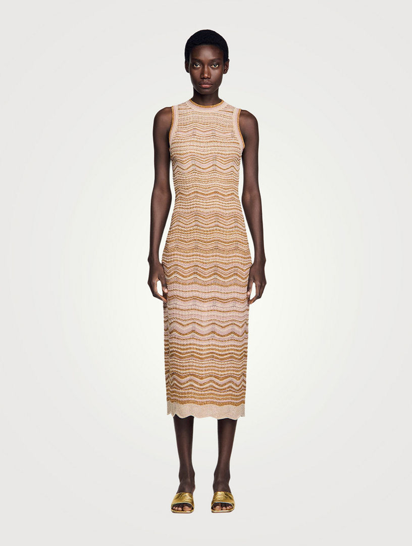 xandra ribbed knit dress SANDRO Fancy Midi Knit maxi dress