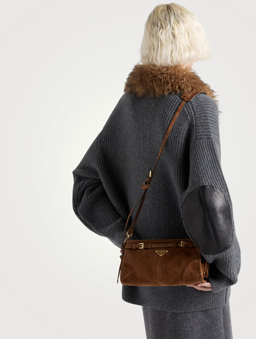 PRADA Prada Bonnie Small Suede Shoulder Bag | Holt Renfrew