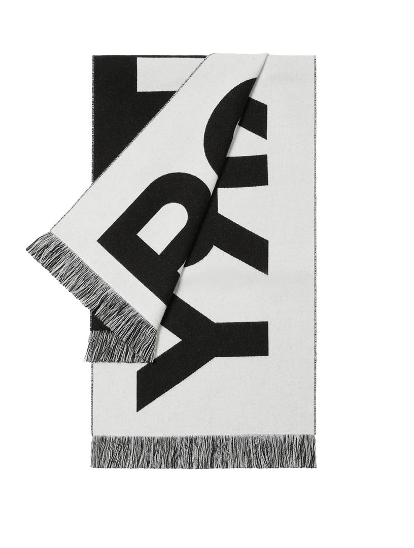 Burberry logo store wool jacquard scarf