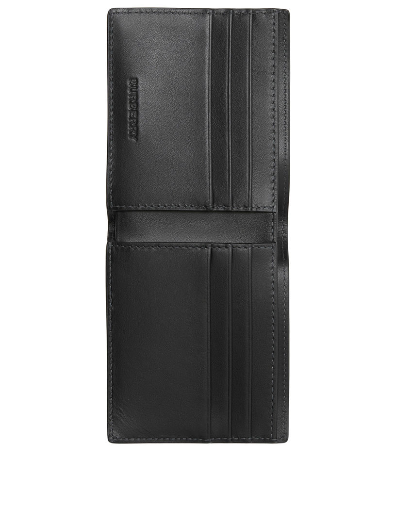 Burberry Bateman Check Embossed Leather Bifold Wallet