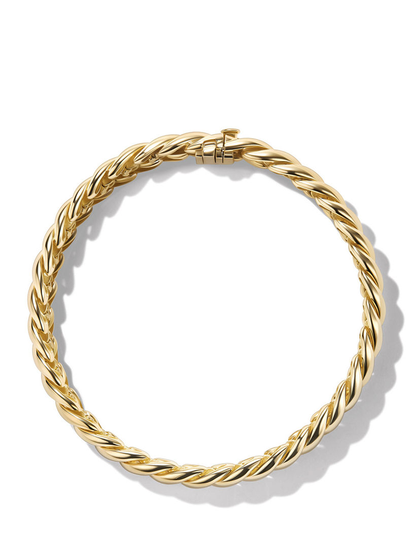 Sculpted Cable Bracelet 18k Yellow Gold, 8.5mm