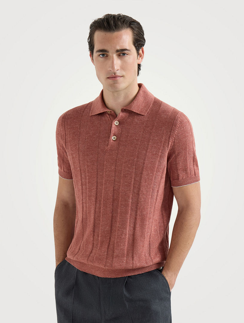 BRUNELLO CUCINELLI Rib Knit Polo | Holt Renfrew