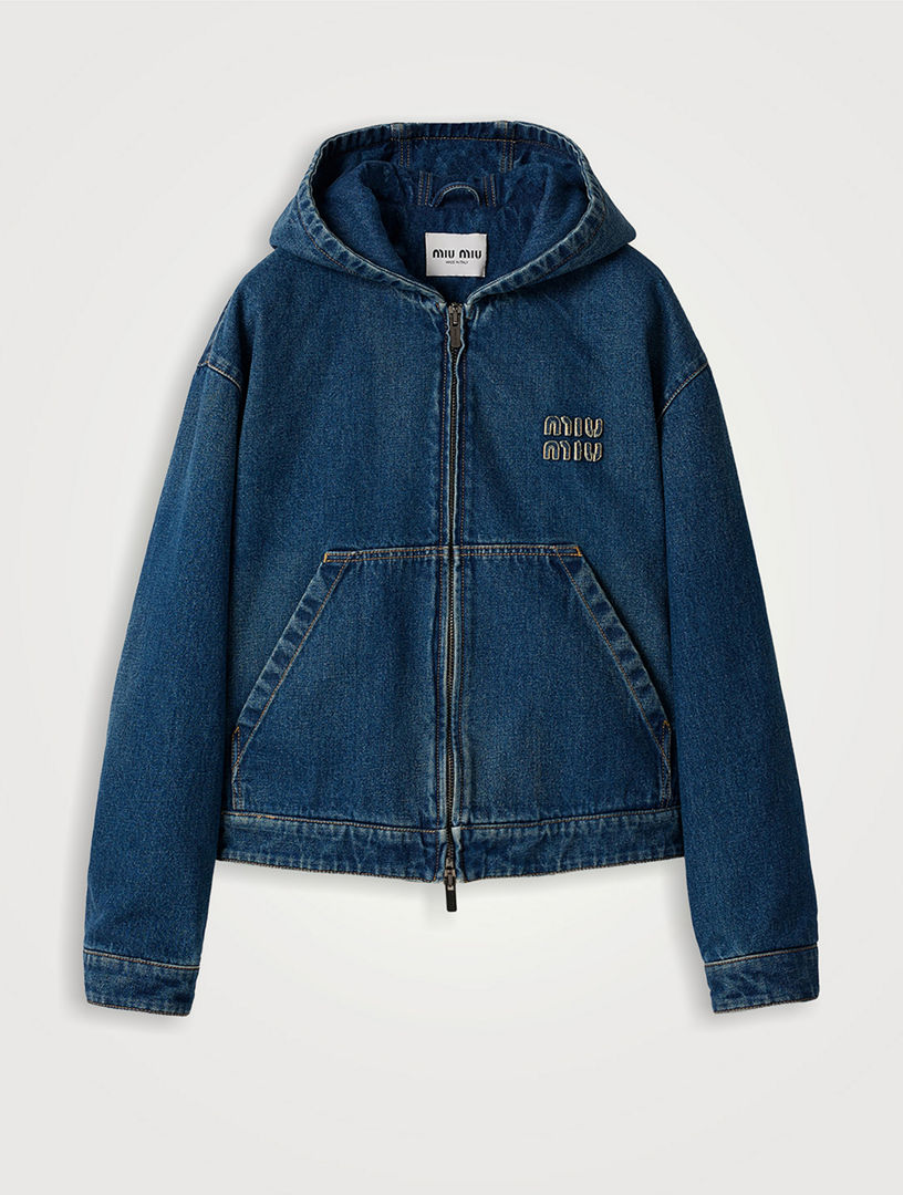 MIU MIU Denim Hoodie Jacket | Holt Renfrew