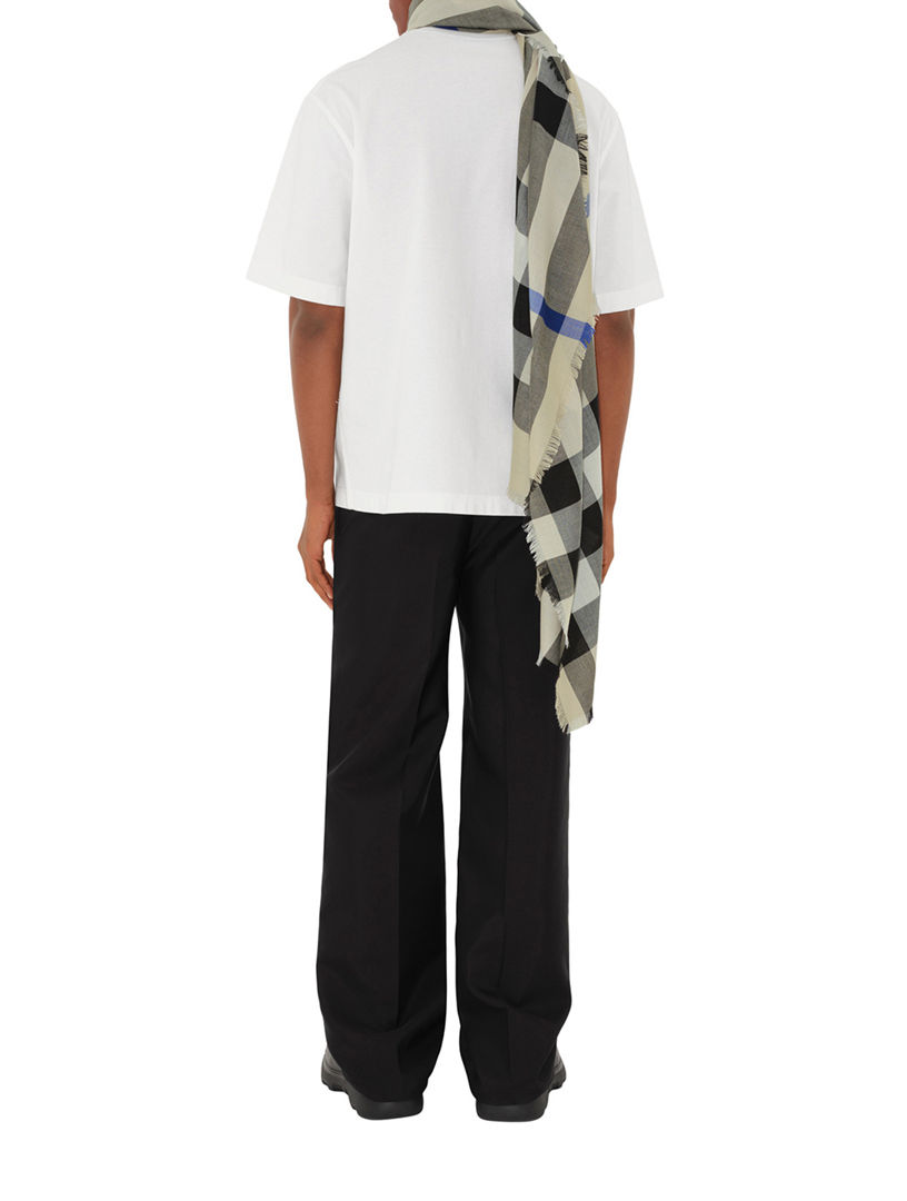 Check Cashmere Silk Scarf