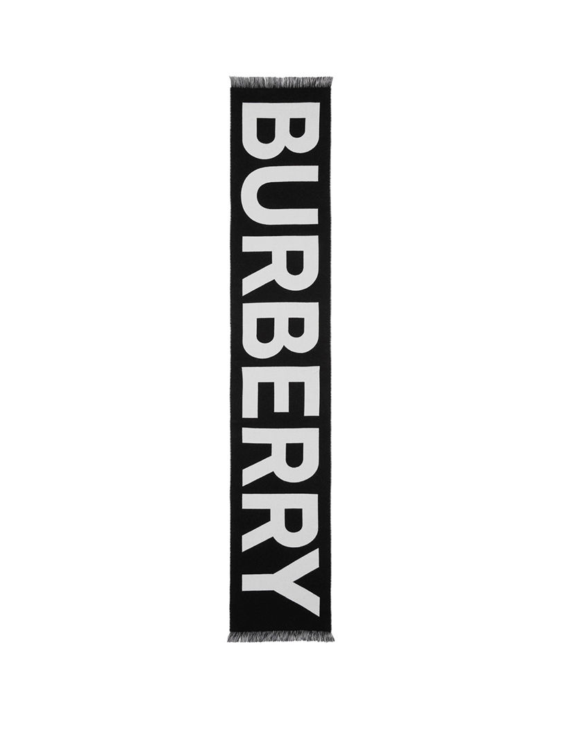 Logo wool best sale jacquard scarf burberry