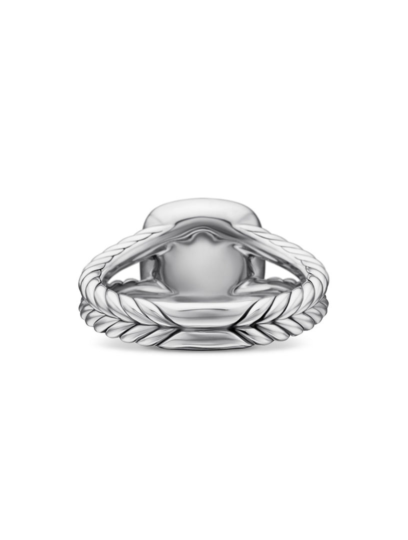 Petite Albion® Ring Sterling Silver With Pavé Diamonds, 7mm