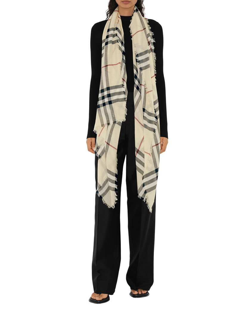 Check Wool Scarf