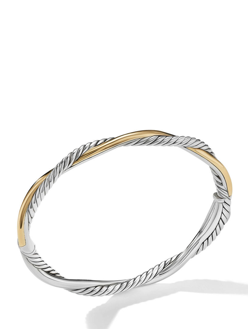 Petite Infinity Bracelet In Sterling Silver With 14k Yellow Gold