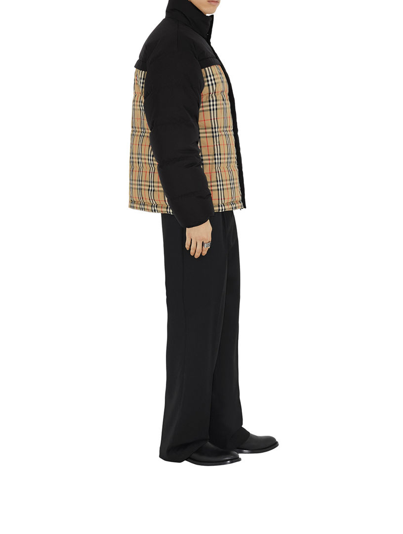 burberry reversible check puffer jacket