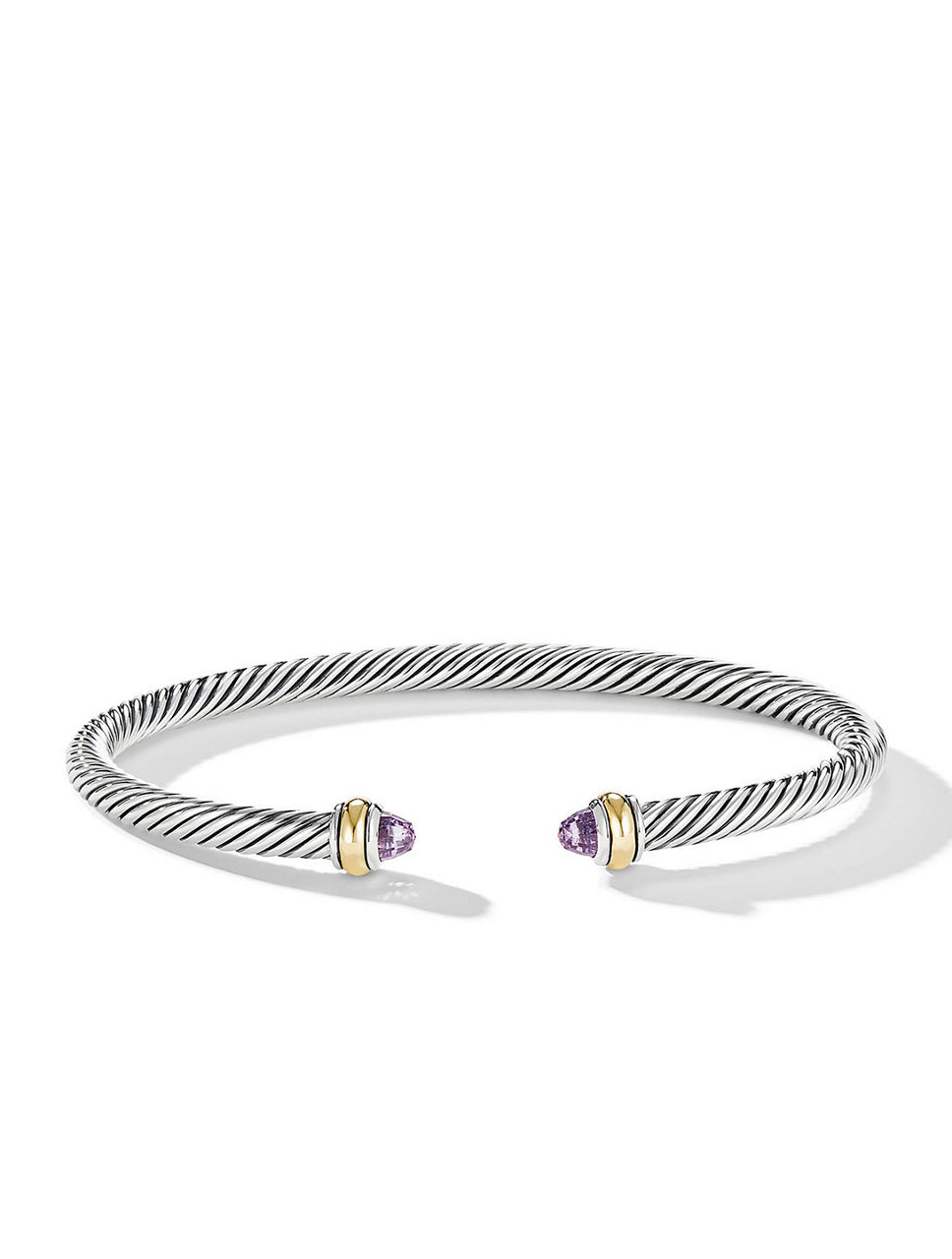 Cable Classics Bracelet Sterling Silver With Amethyst And 18k Yellow Gold