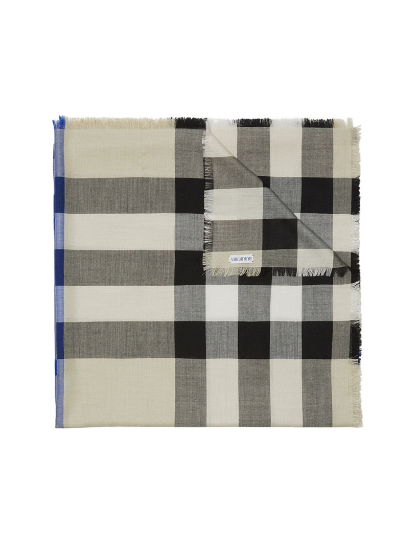 Check Cashmere Silk Scarf