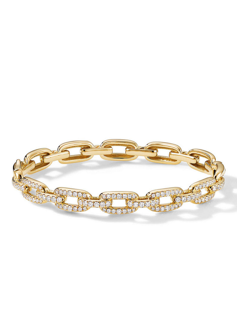 Pave diamond chain hot sale link bracelet