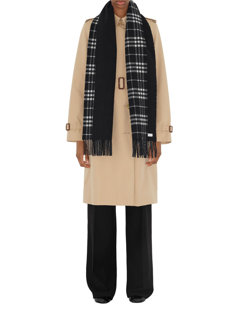 Reversible Check Cashmere Scarf