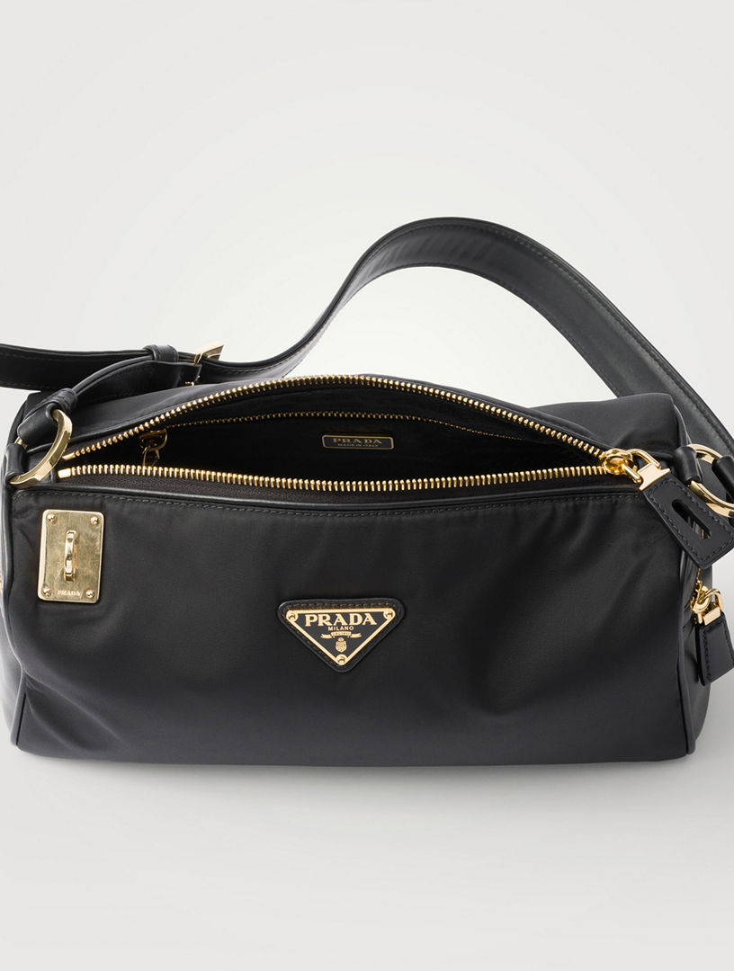 PRADA Medium Re-nylon And Leather Shoulder Bag With Padlock | Holt