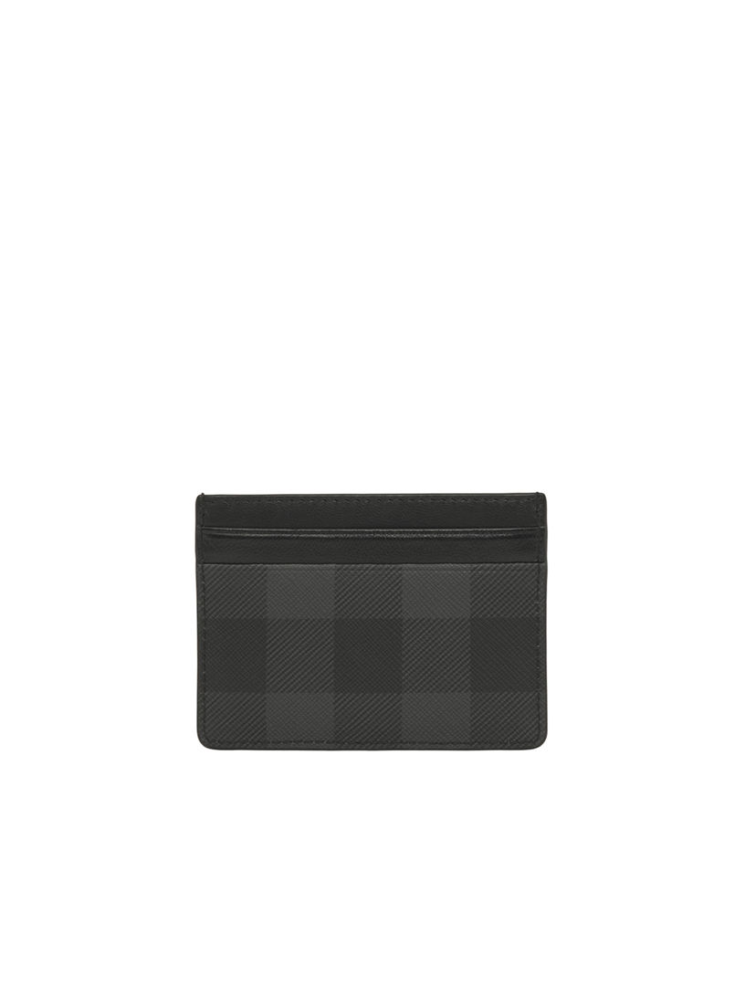 Check And Leather Card Case