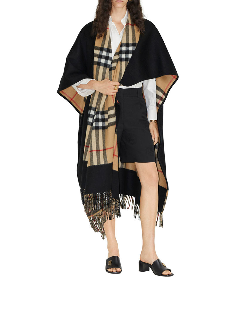 BURBERRY Reversible Check Wool Cashmere Cape Holt Renfrew