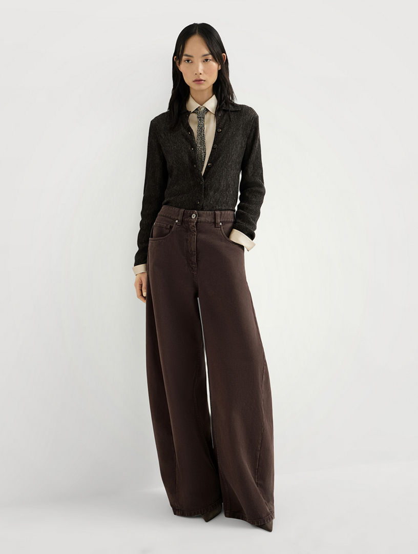 BRUNELLO CUCINELLI Wide Trousers With Monili | Holt Renfrew