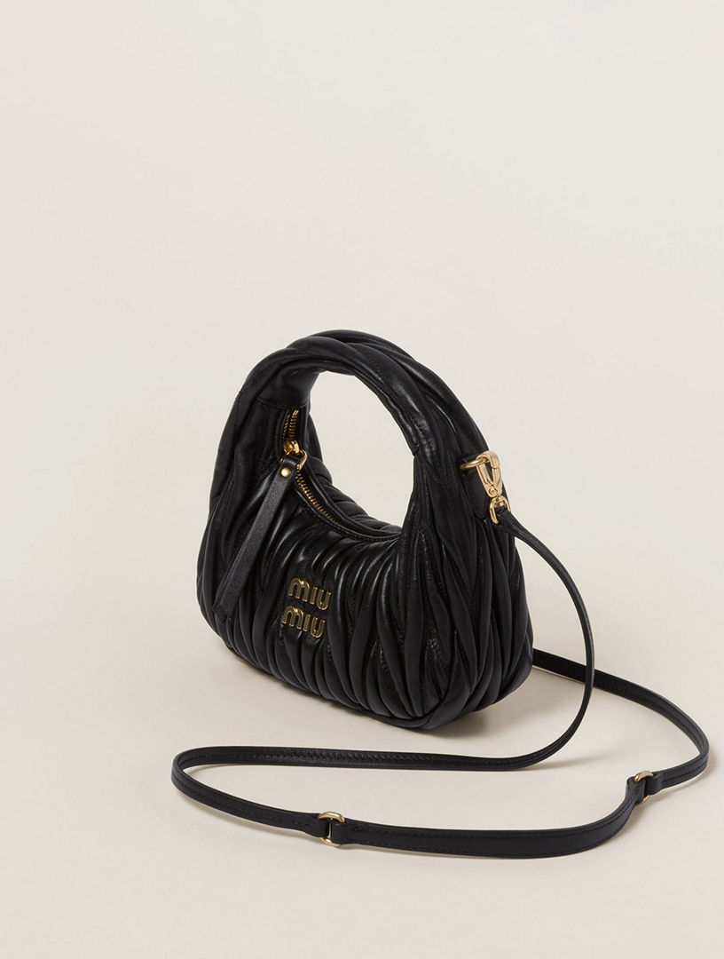 【Miu Miu】Wander Matelasse Nappa Leather Hobo Mini Bag MIU MIU Wander Matelassé Nappa Leather Hobo Mini-bag | Holt
