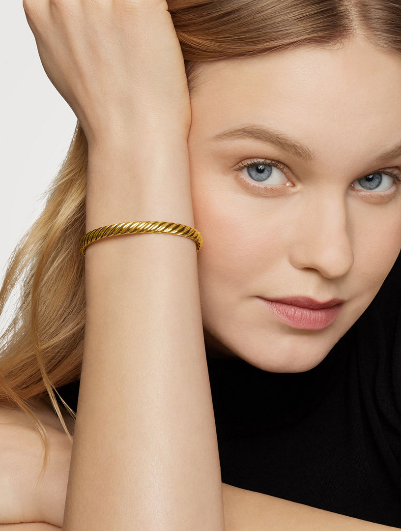 DAVID YURMAN Sculpted Cable Bangle Bracelet In 18k Yellow Gold