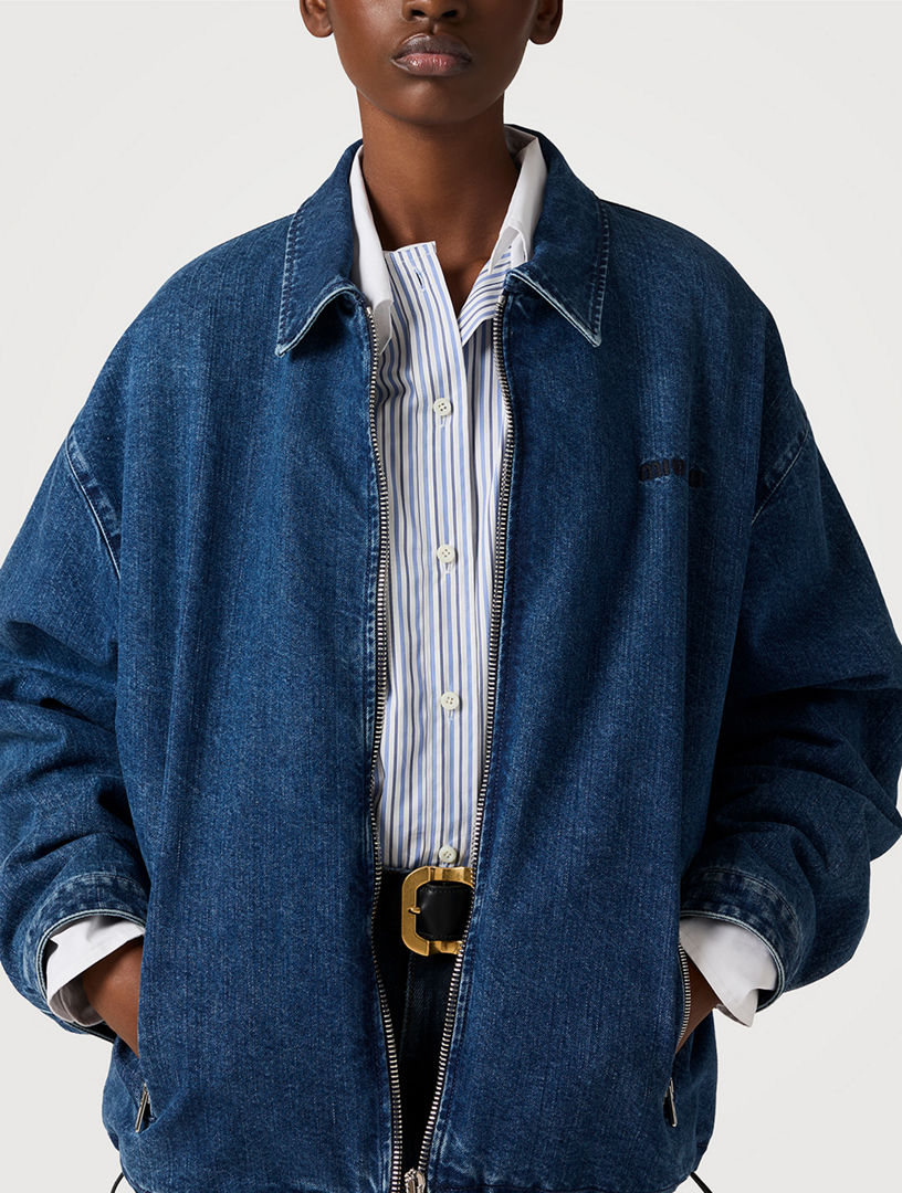 MIU MIU Cashmere Denim Blouson Jacket | Holt Renfrew