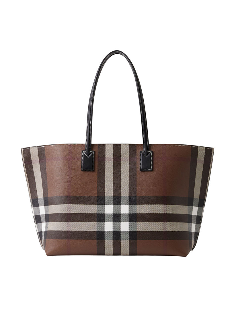 Brown check 2024 tote bag