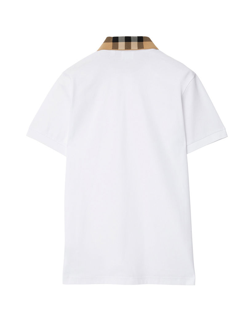 BURBERRY Check Collar Cotton Polo Shirt | Holt Renfrew