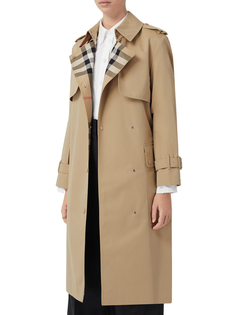 Burberry Check-Panel Trench Coat