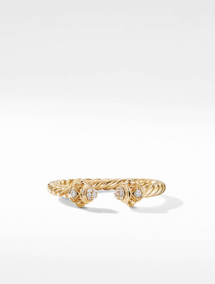 Renaissance Ring In 18k Yellow Gold With Pavé Diamonds