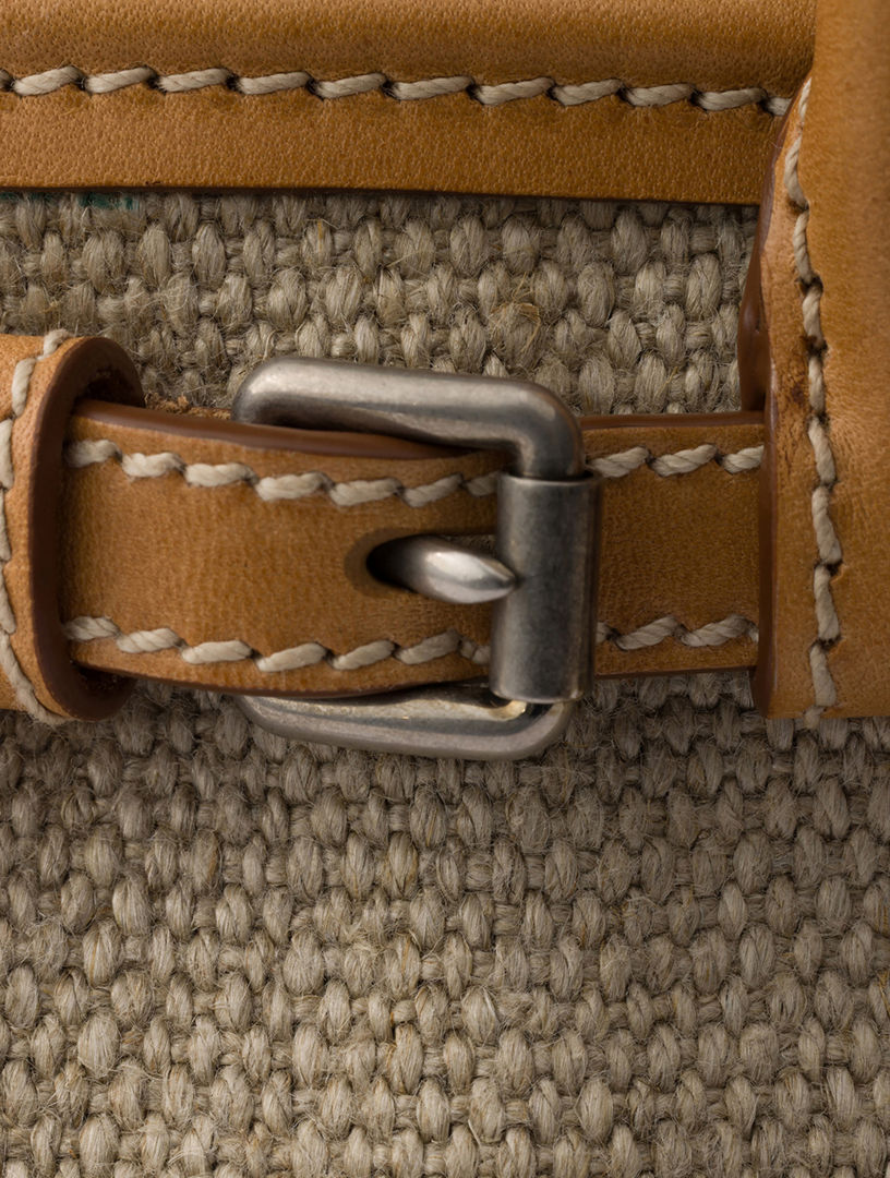 PRADA Prada Bonnie Small Linen And Leather Handbag | Holt Renfrew