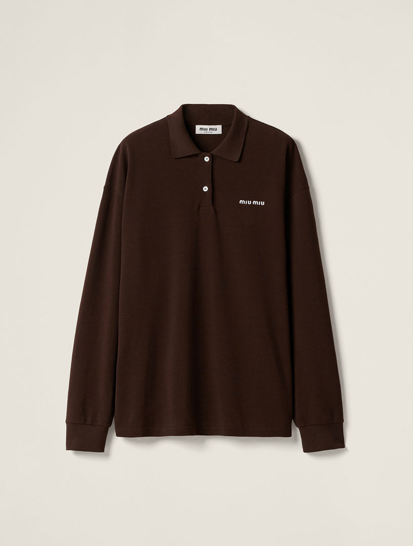 Ribbed ミュウミュウ jersey shirt polo miumiu