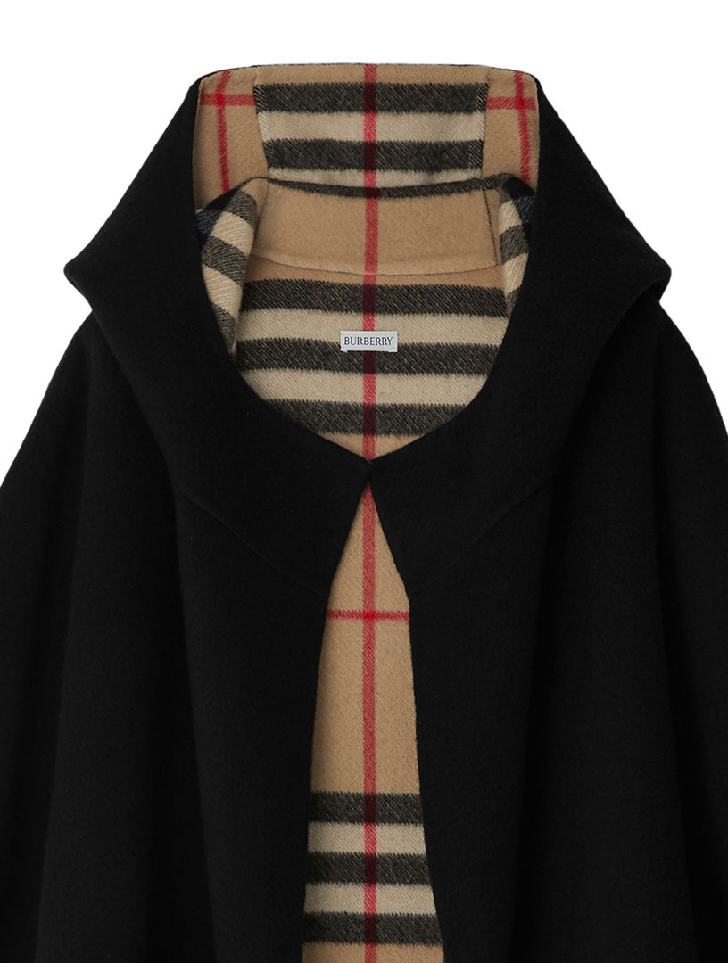 Burberry rosa hooded wool cape best sale